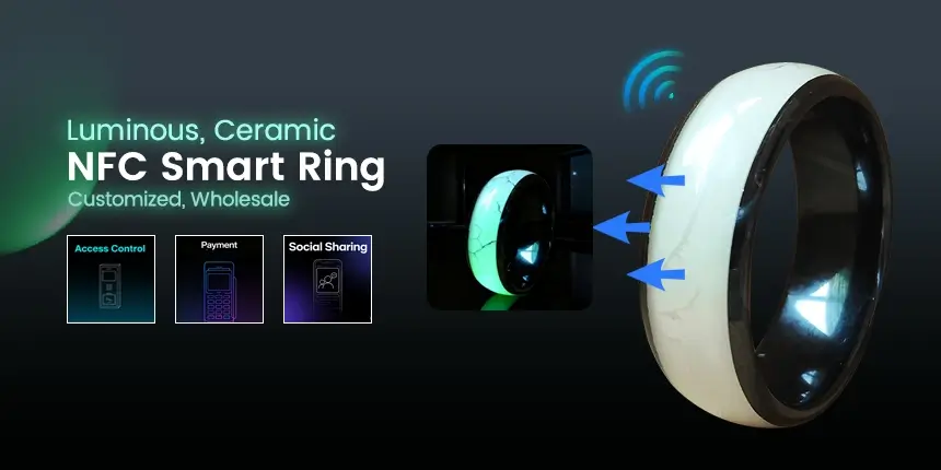 Luminous Ceramic NFC Smart Ring NTAG213 Ring Wholesale