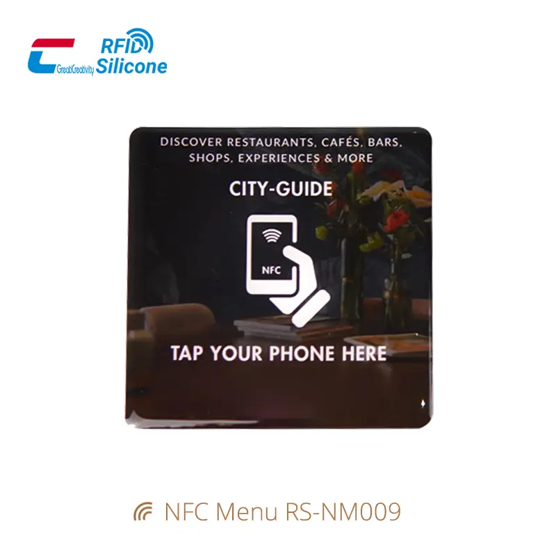Waterproof Square Label NFC Menu QR Code Tag