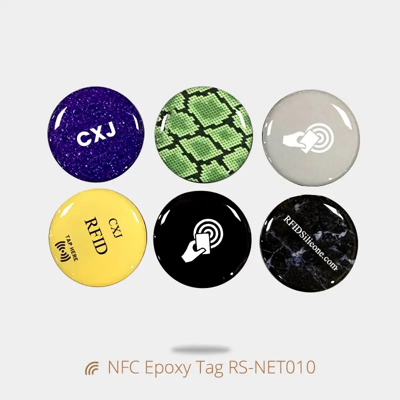 Custom Epoxy NFC Tag Round Adhesive Sticker for Phones