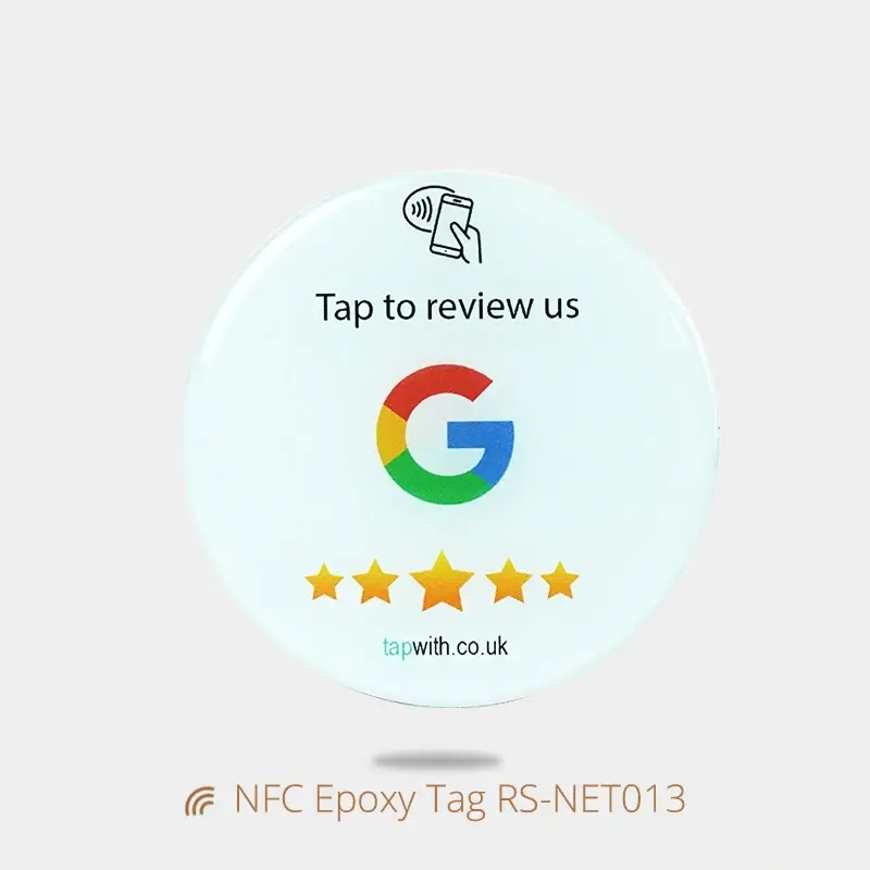 Smart NFC Epoxy Table Tag Sticker for Google Reviews