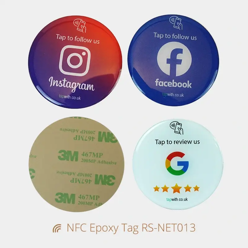 Smart NFC Epoxy Table Tag Sticker for Google Reviews