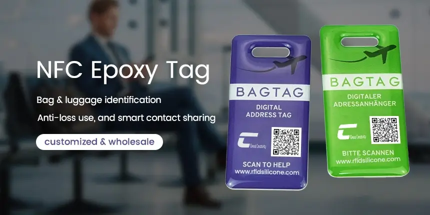 waterproof nfc epoxy tag digital address tags for bag