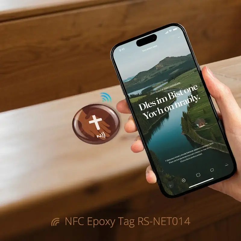 Custom Anti-metal Bible NFC Epoxy Label Round Label Sticker