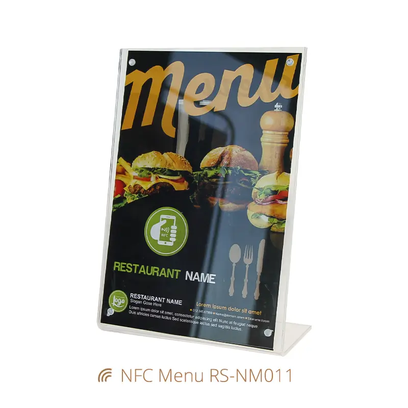 Crystal Clear Premium NFC Menu Tag Acrylic Holder
