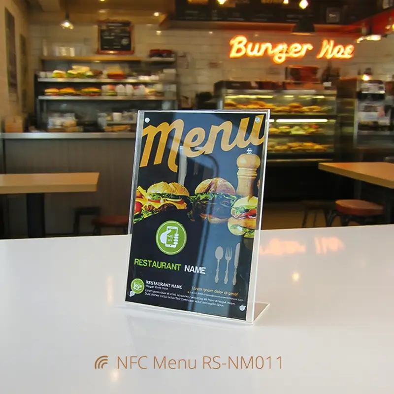 Crystal Clear Premium NFC Menu Tag Acrylic Holder