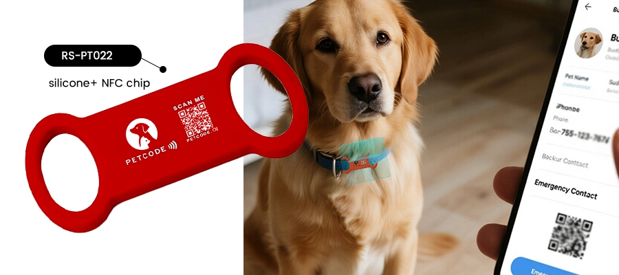silicone qr code dog tag on rfidsilicone