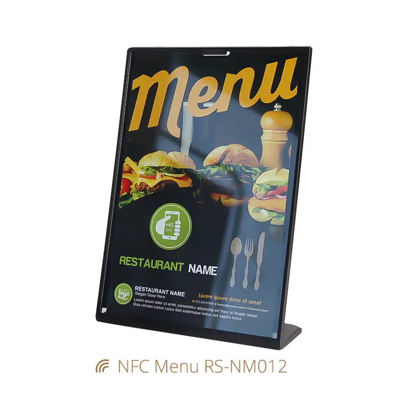 Smart Acrylic Menu NFC Stand for Restaurants with NXP Chip