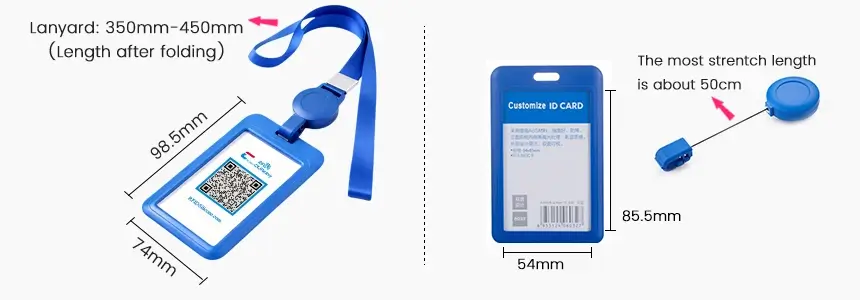 size and design of smart badge nfc lanyard of rs-nl002
