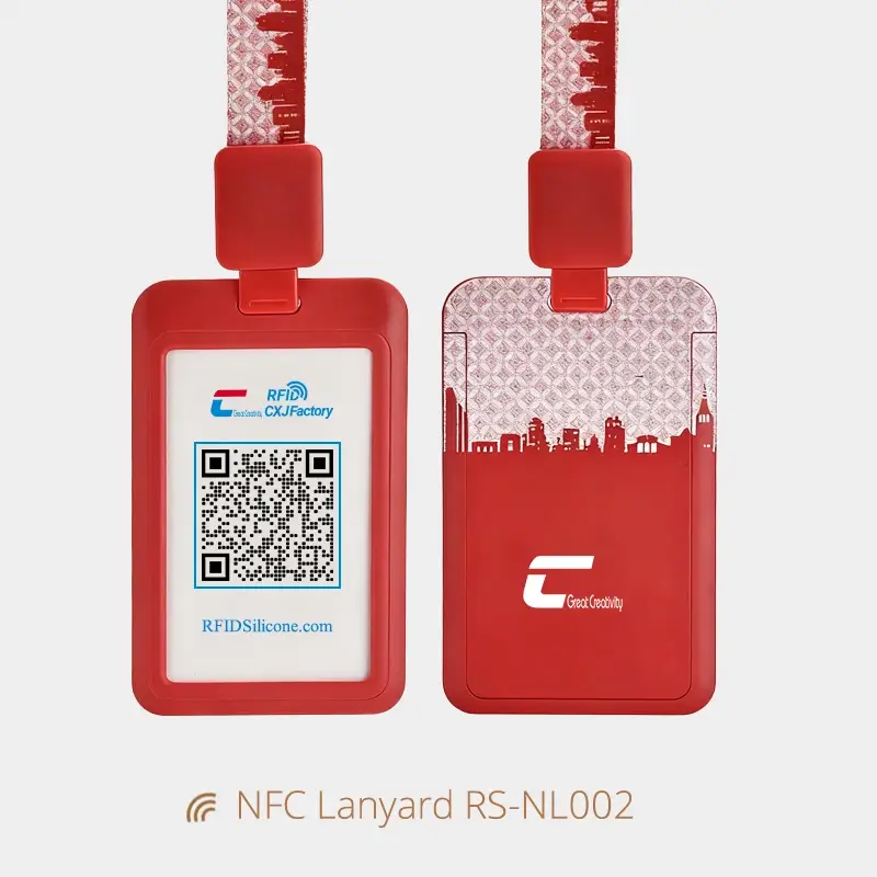 Stretchable 13.56MHz ID Card Lanyard Badges NFC Card Holder