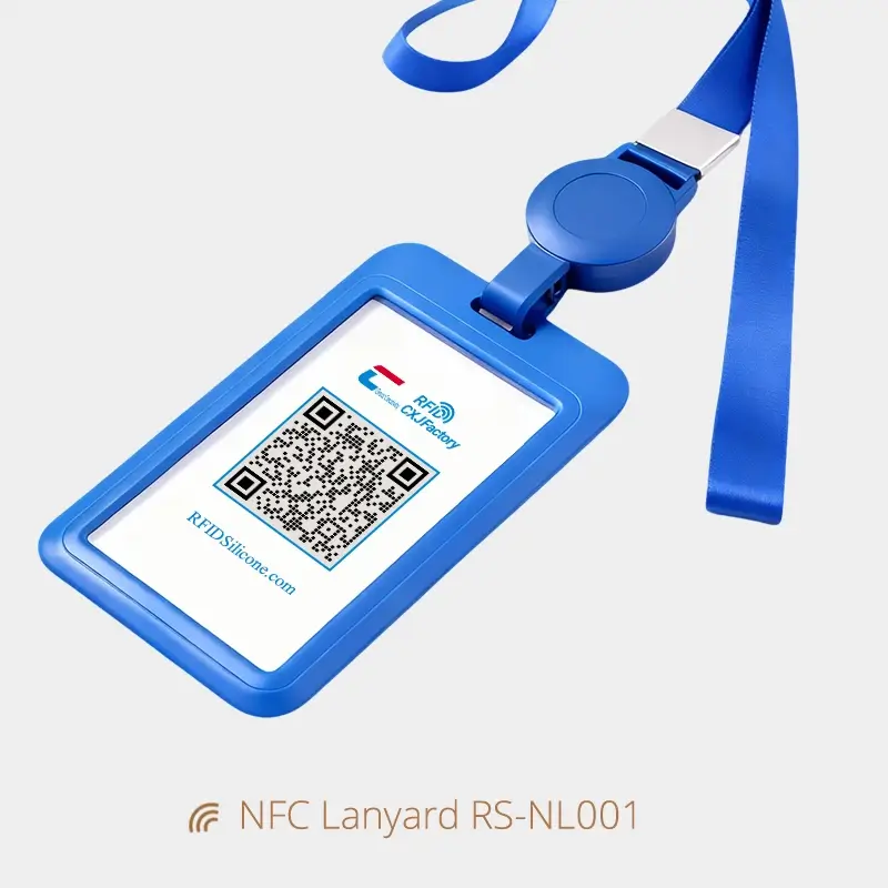 Stretchable 13.56MHz ID Card Lanyard Badges NFC Card Holder