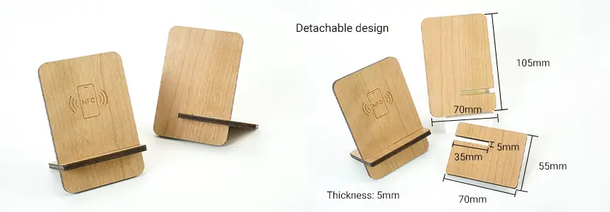 Product Sizes of RS-NM016 Wooden NFC Stand Menu Product Sizes of RS-NM016 Wooden NFC Stand Menu