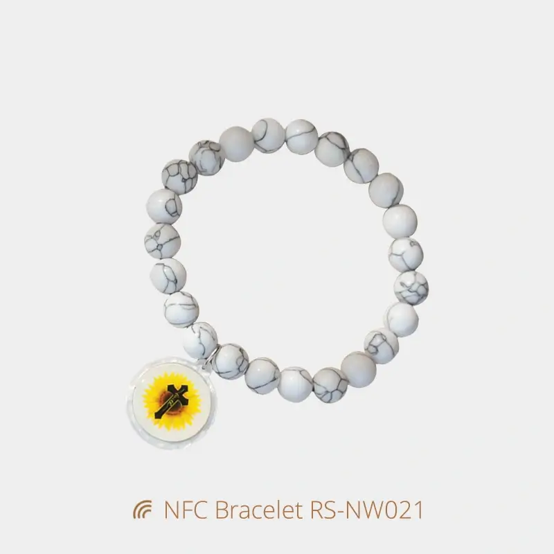 Colorful Stone Bead NFC Daily Bible NTAG213 Bracelets