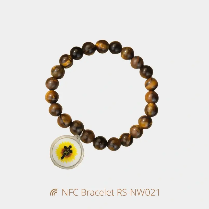 Colorful Stone Bead NFC Daily Bible NTAG213 Bracelets