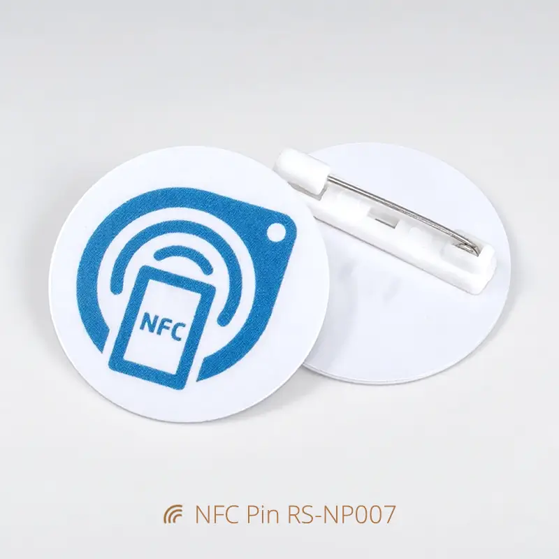 PVC NFC Pin Tags NTAG213 Logo & QR Code Badges
