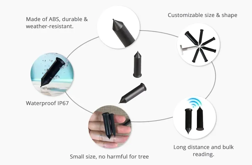 details of rfid nail tree tag rs-nt4010