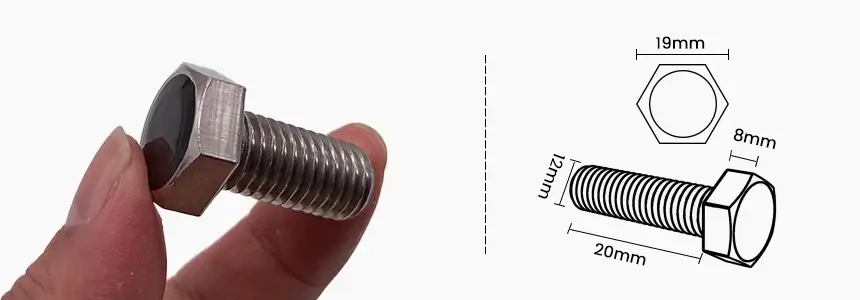 size of rfid screw tag rs-nt1912