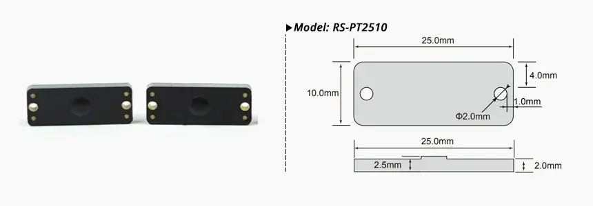 size of rfid pcb tag rs-pt2510