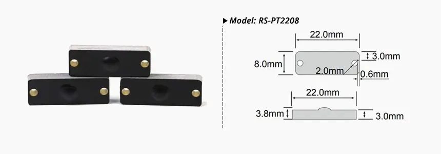 size of rfid pcb tag rs-pt2208