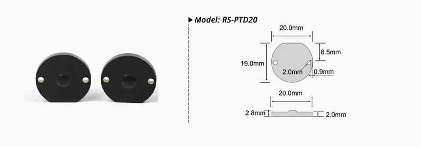size of rfid pcb tag rs-ptd20