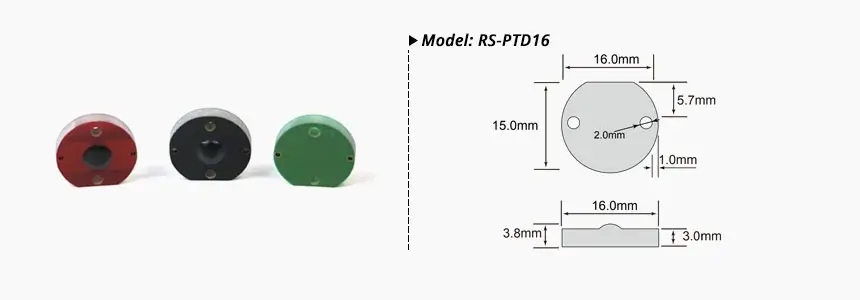 size of rfid pcb tag rs-ptd16