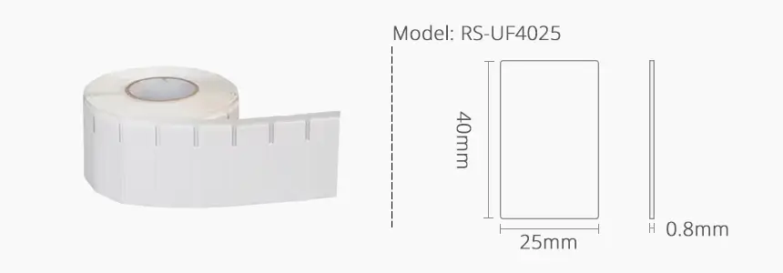 size of uhf flexible anti-metal tag rs-uf4025