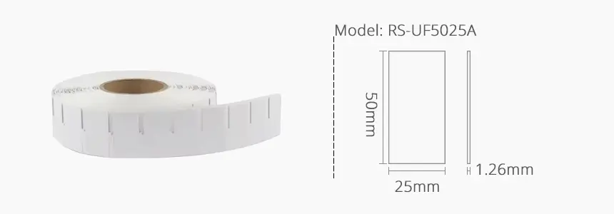 size of uhf flexible anti-metal tag rs-uf5025