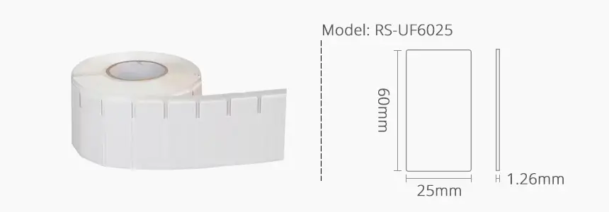 size of uhf flexible anti-metal tag rs-uf6025