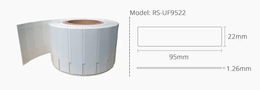size of uhf flexible anti-metal tag rs-uf9522