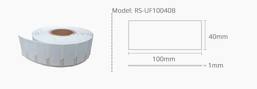 size of uhf flexible anti-metal tag rs-uf10040b