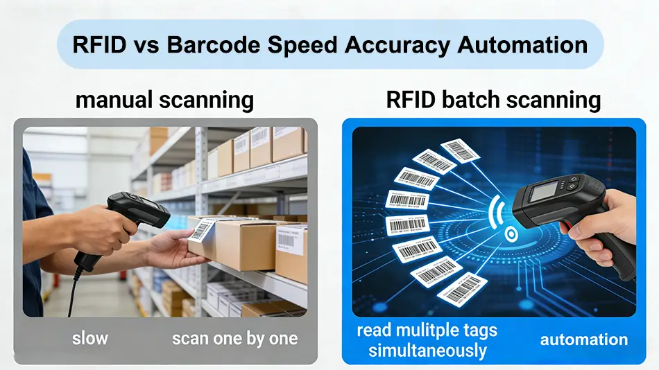 RFID vs Barcode Speed Accuracy Automation RFID vs Barcode Speed Accuracy Automation