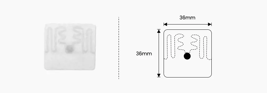 size of polyester rfid laundry tag rs-rlt24